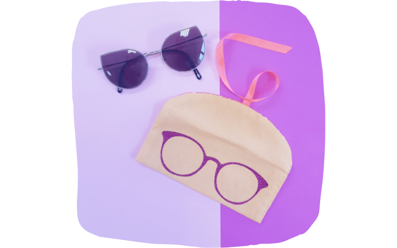 2 étuis à Lunettes Souples Imperméables - Cuir Synthétique - Fermeture élastique Automatique - 18 X 8 Cm - Inclut 2 Chiffons Microfibre